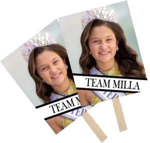 2 INTERNATIONAL UNITED MISS 8x10 Fan Wavers