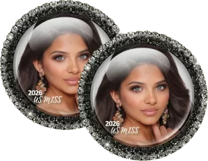 2- US MISS Photo Brooches